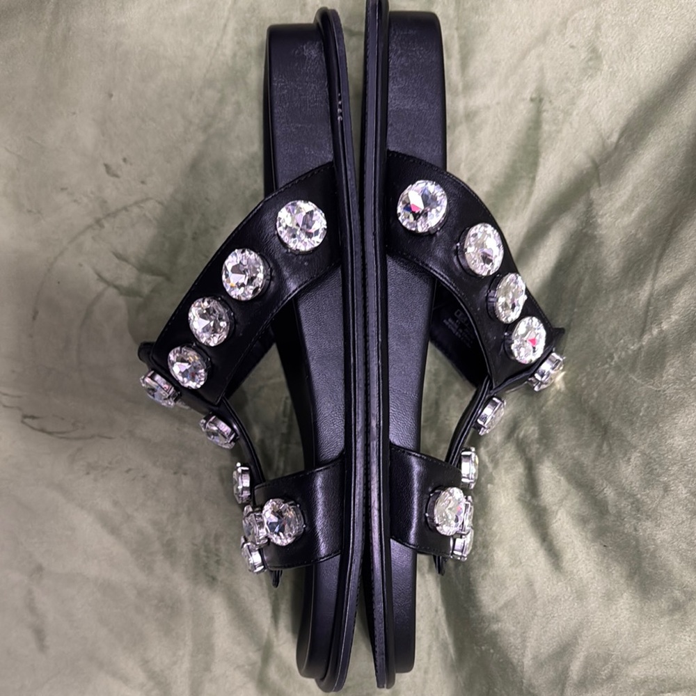 Zara Black Crystal Embellished Sandals - Picture 5 of 7